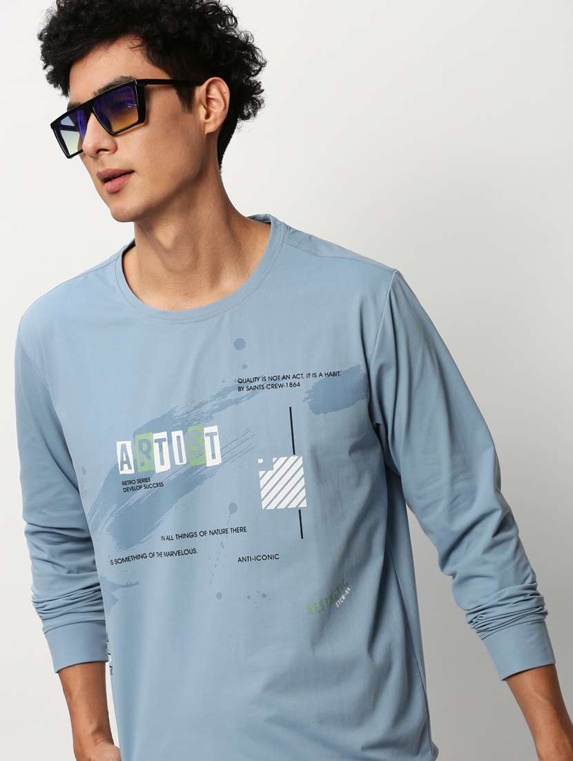 mens chest print sweatshirt - 20325382 -  Standard Image - 3