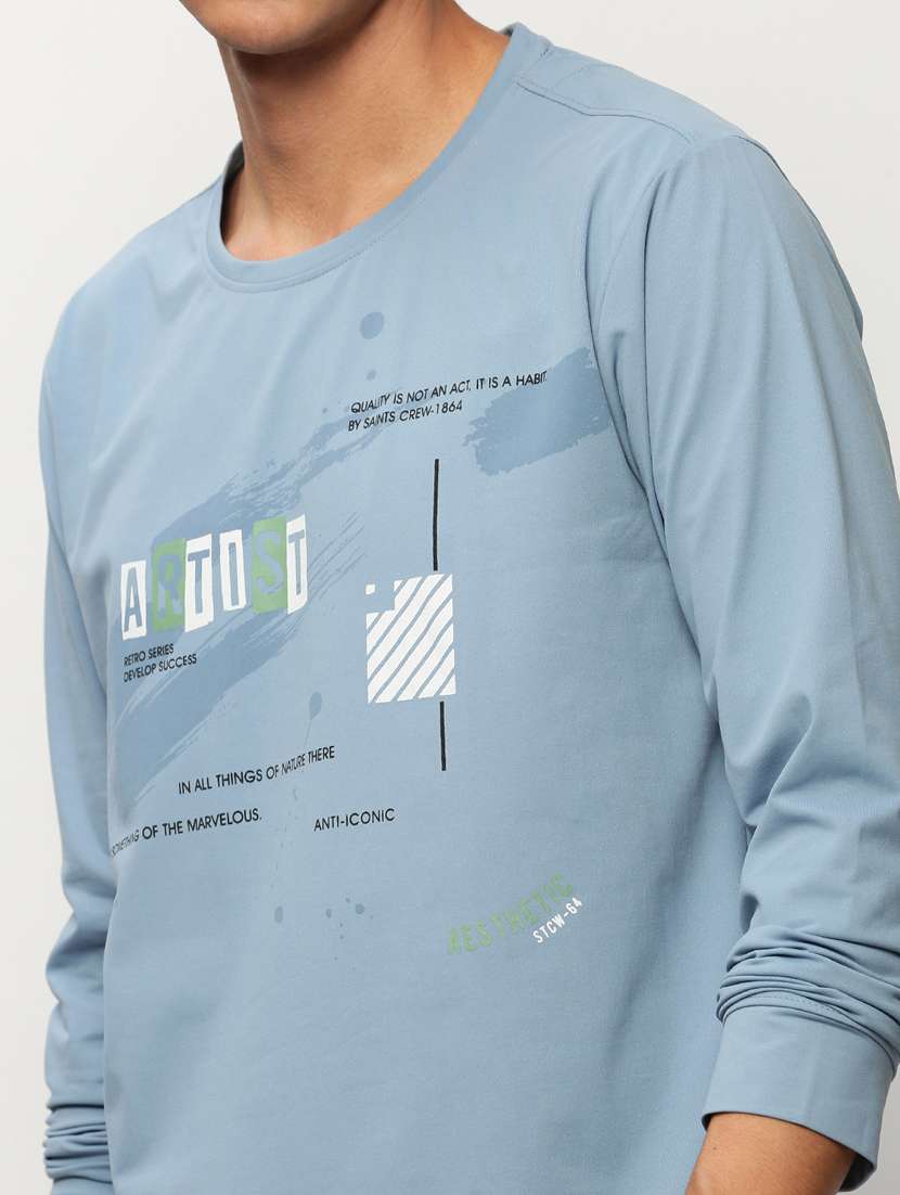 mens chest print sweatshirt - 20325382 -  Standard Image - 5