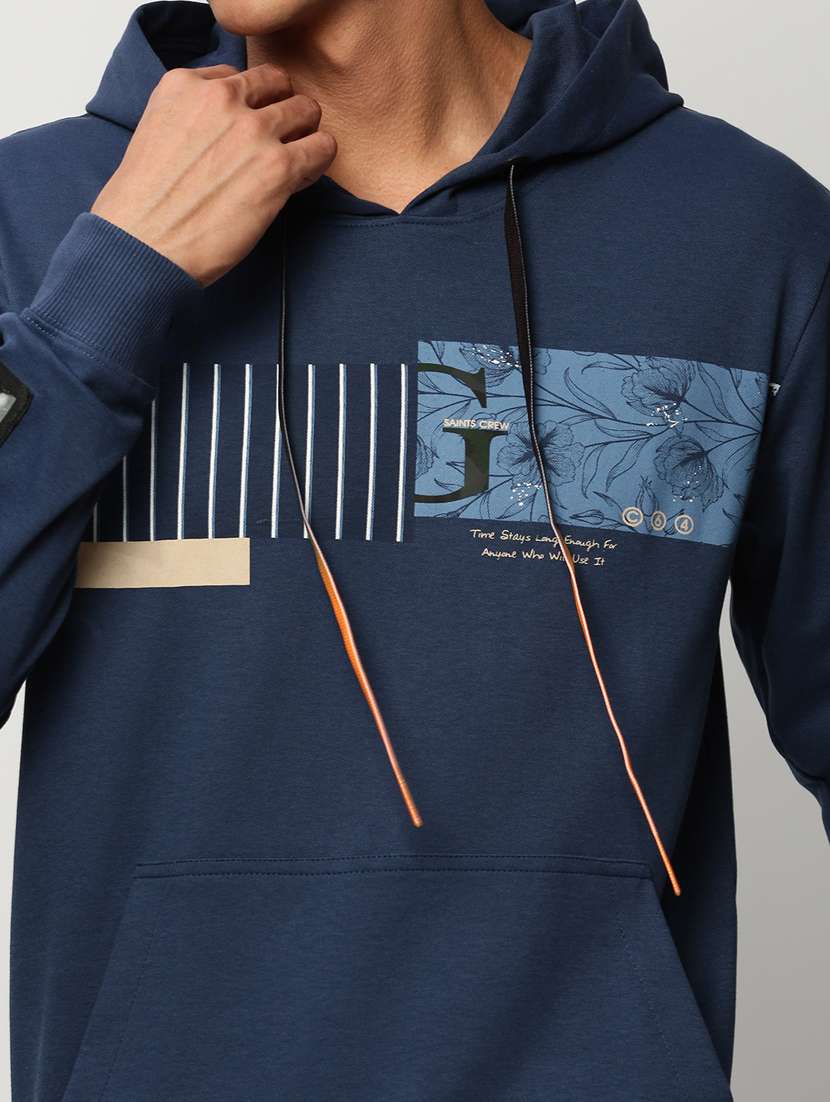 men blue cotton graphic regular sweatshirt - 20325386 -  Standard Image - 5