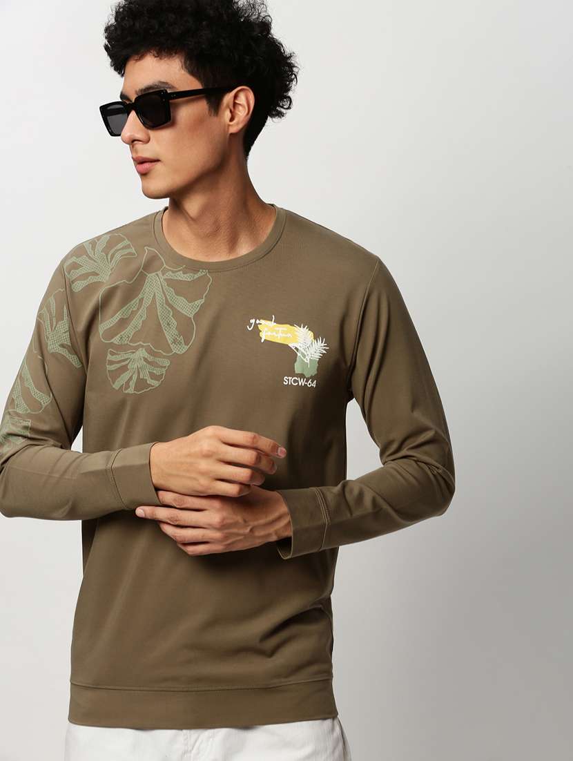 mens front print sweatshirt - 20325393 -  Standard Image - 3