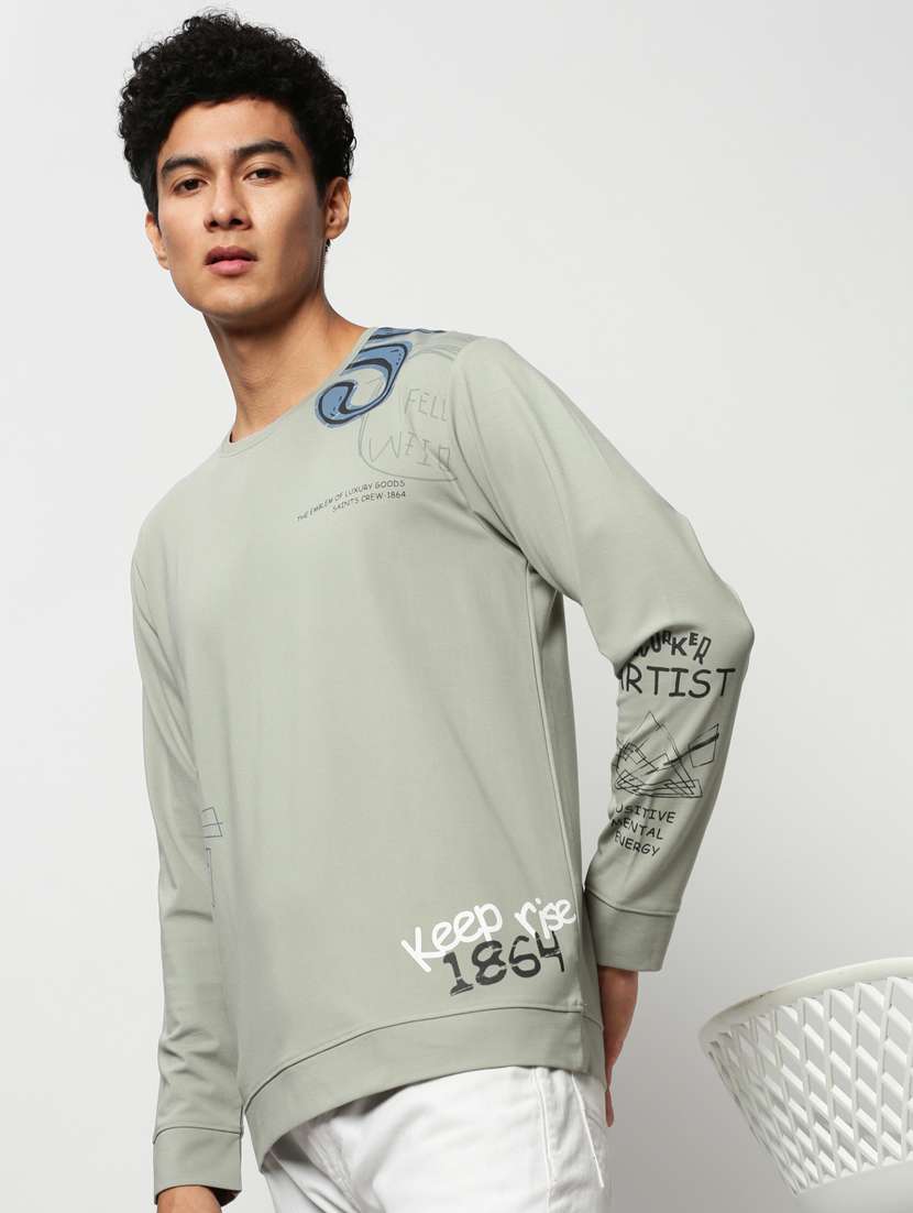 mens placement print sweatshirt - 20325394 -  Standard Image - 3