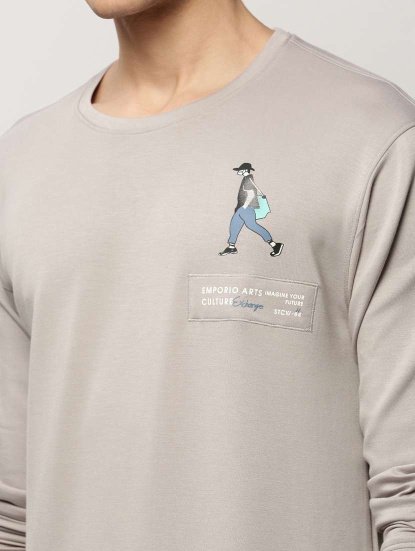 men long sleeves front & back printed sweatshirt  - 20325396 -  Standard Image - 5