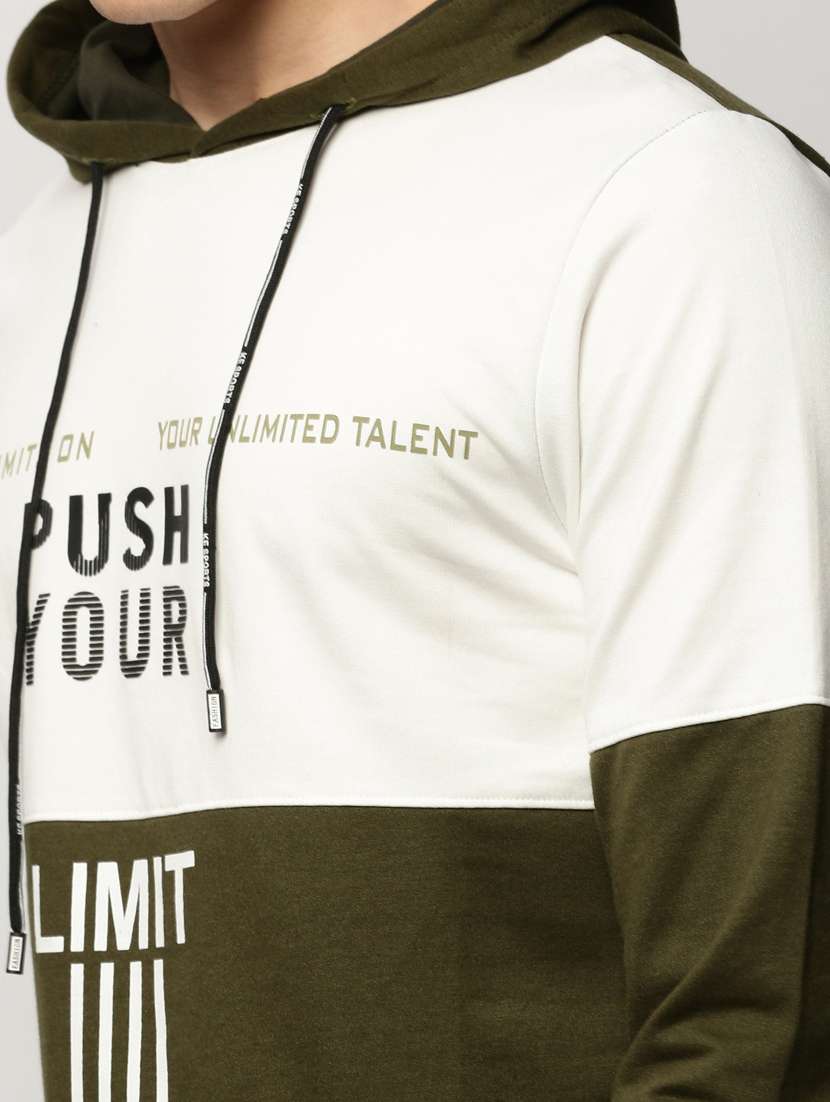 men multi colored hooded color block cotton regular sweatshirt - 20325409 -  Standard Image - 5