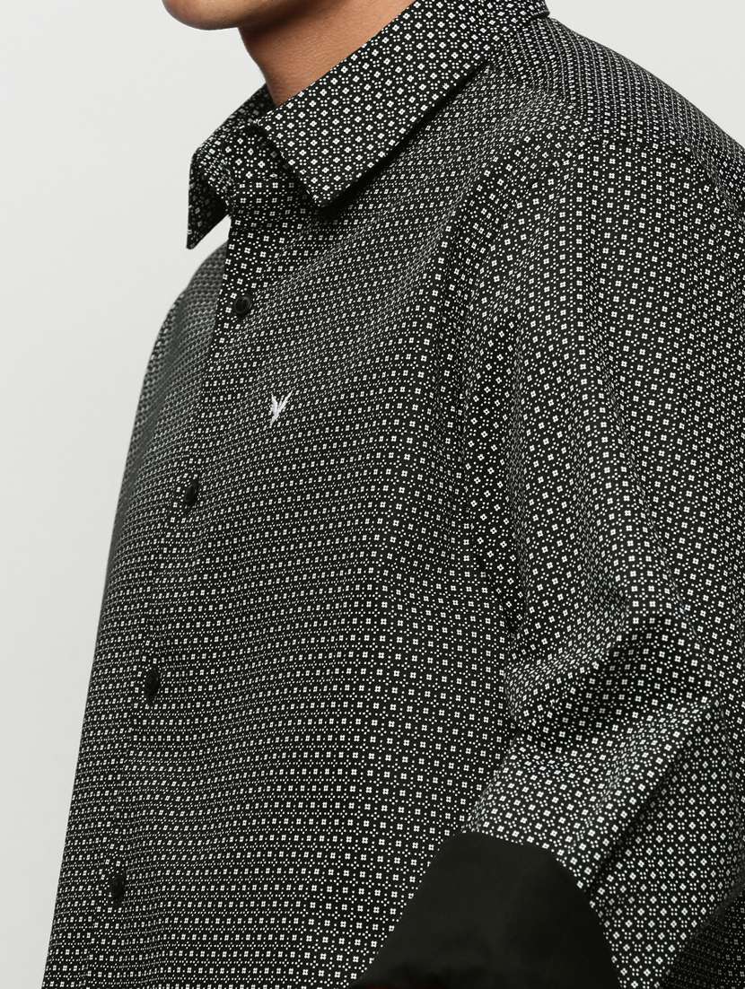 mens micro print casual shirt - 20325427 -  Standard Image - 5