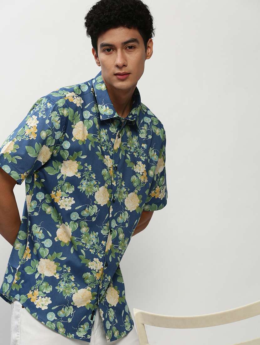mens florals casual shirt - 20325465 - Standard Image - 3