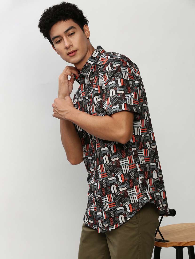 mens geometric casual shirt - 20325471 -  Standard Image - 3