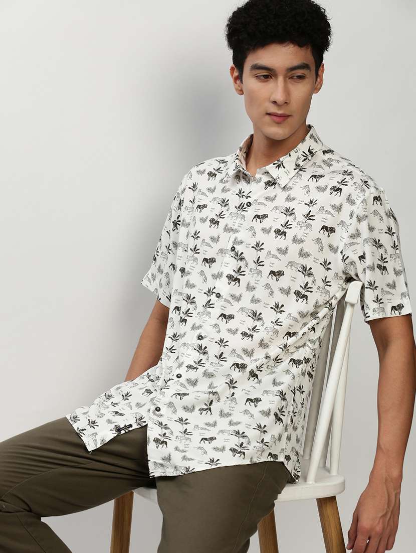 mens animal print casual shirt - 20325476 - Standard Image - 3