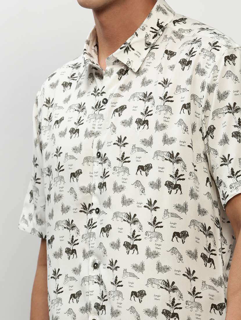 mens animal print casual shirt - 20325476 - Standard Image - 5