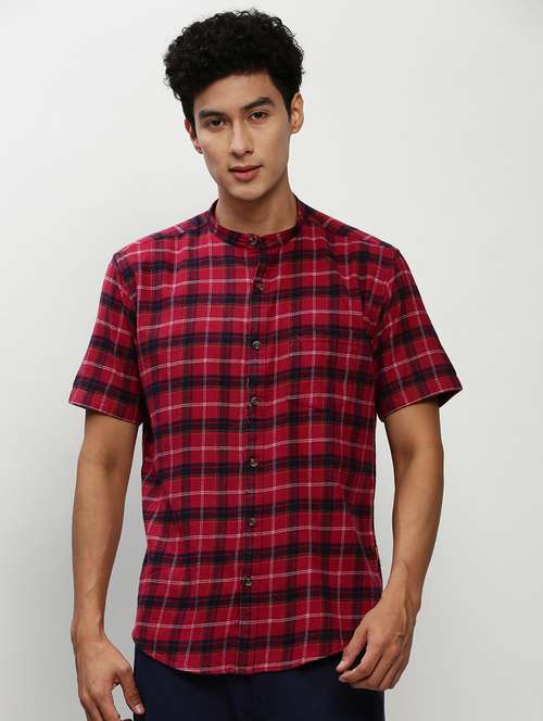 mens checks casual shirt - 20325514 - Standard Image - 0