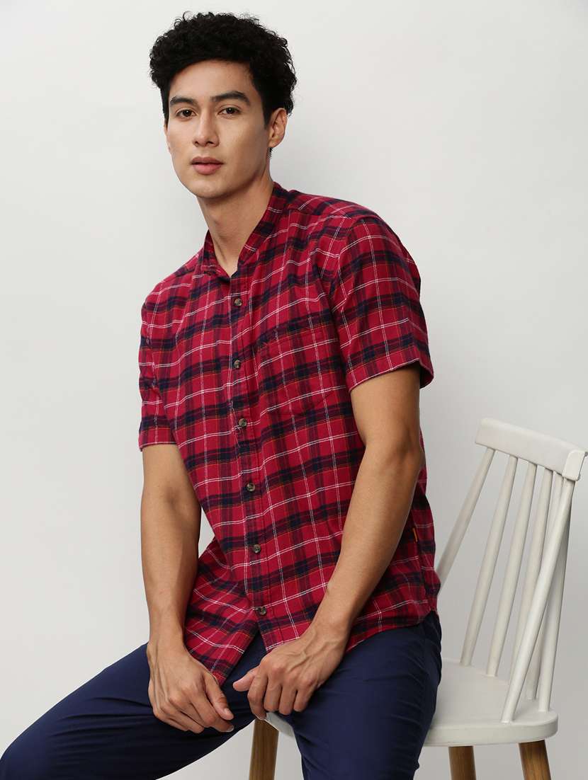 mens checks casual shirt - 20325514 - Standard Image - 3