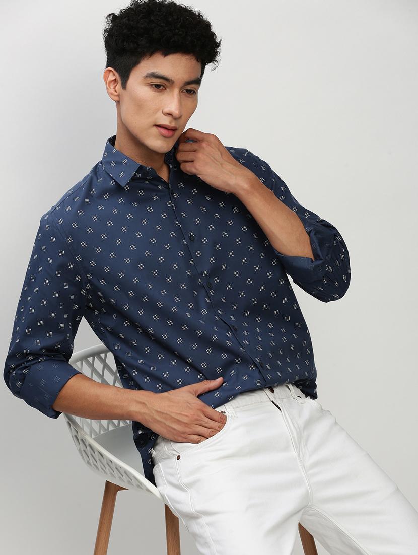 mens geometric casual shirt - 20325529 - Standard Image - 3
