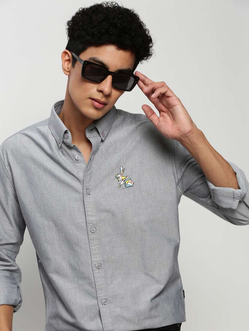 mens placement print casual shirt - 20325538 -  Standard Image - 3