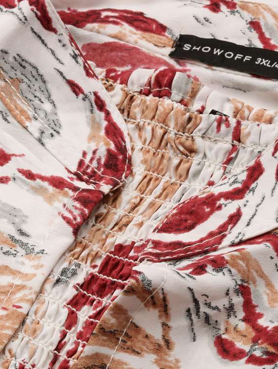 white printed full leg jumpsuit with shrug - 20325542 -  Standard Image - 3