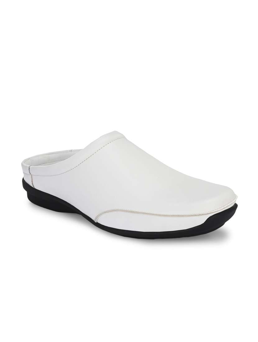men solid white slip on mule - 20325581 - Zoom Image - 0