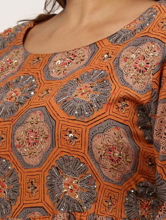 brown colored a-line kurta - 20325595 - Standard Image - 3