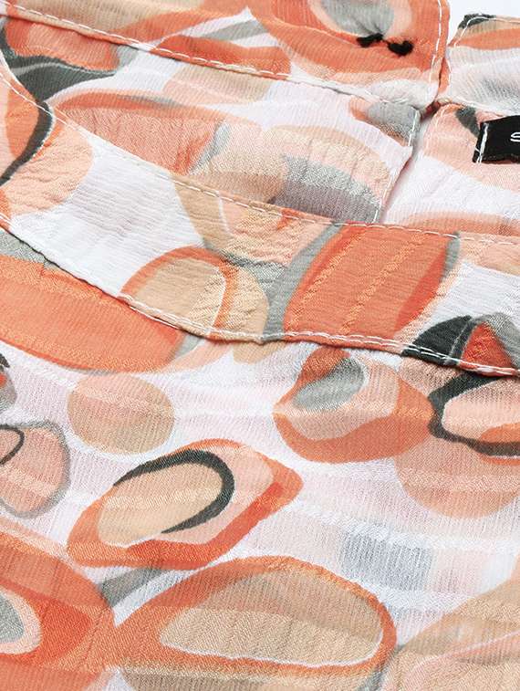 white printed fit & flare dress - 20325637 -  Standard Image - 3