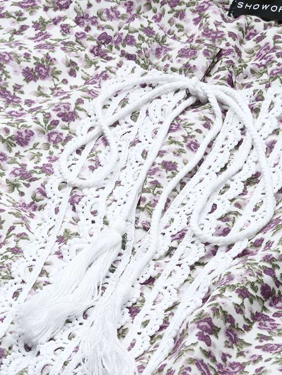 white floral print tiered dress - 20325644 - Standard Image - 5