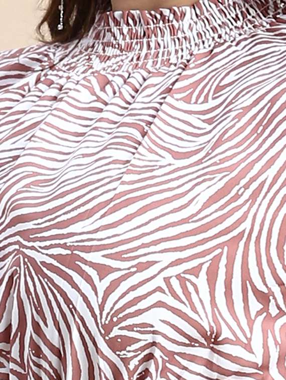 copper abstract print maxi dress - 20325669 -  Standard Image - 3