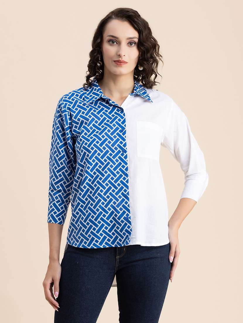 women multi color cotton regular shirt