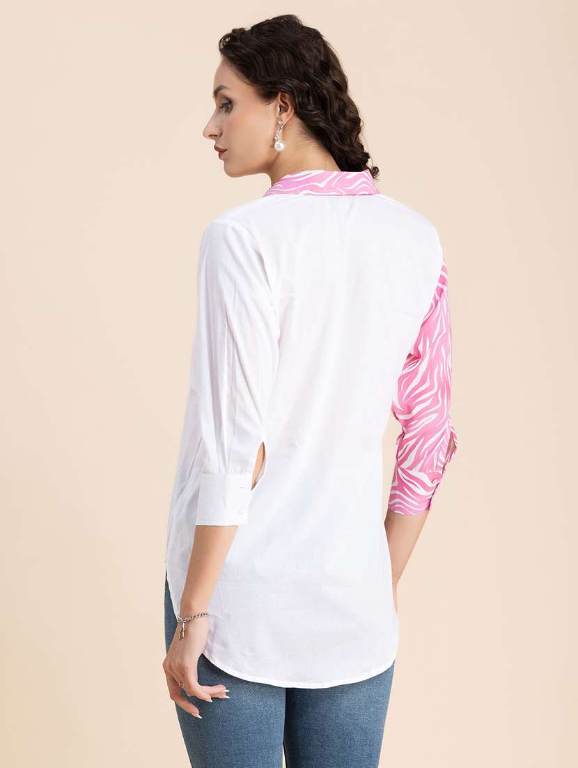 pink & white printed regular shirt - 20325782 - Standard Image - 3