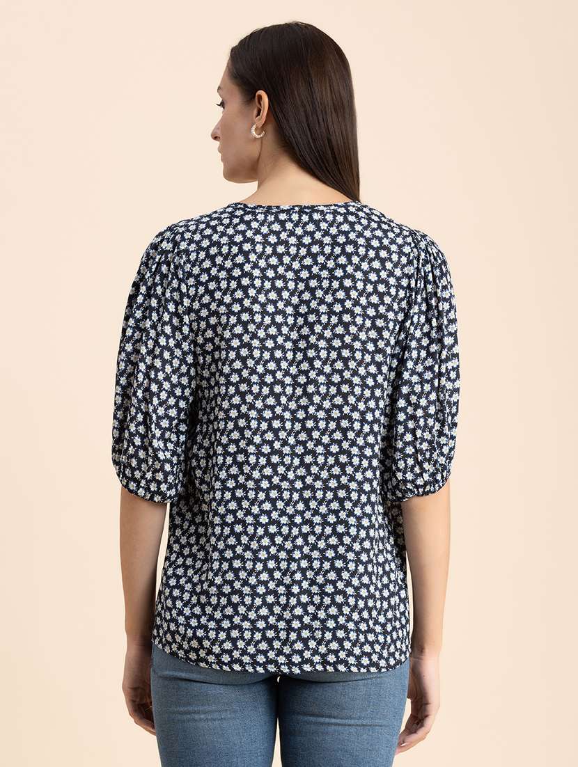 black floral regular top - 20325783 -  Standard Image - 3