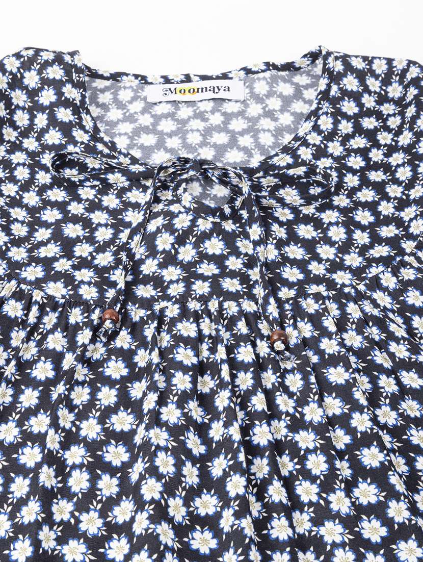 black floral regular top - 20325783 -  Standard Image - 5