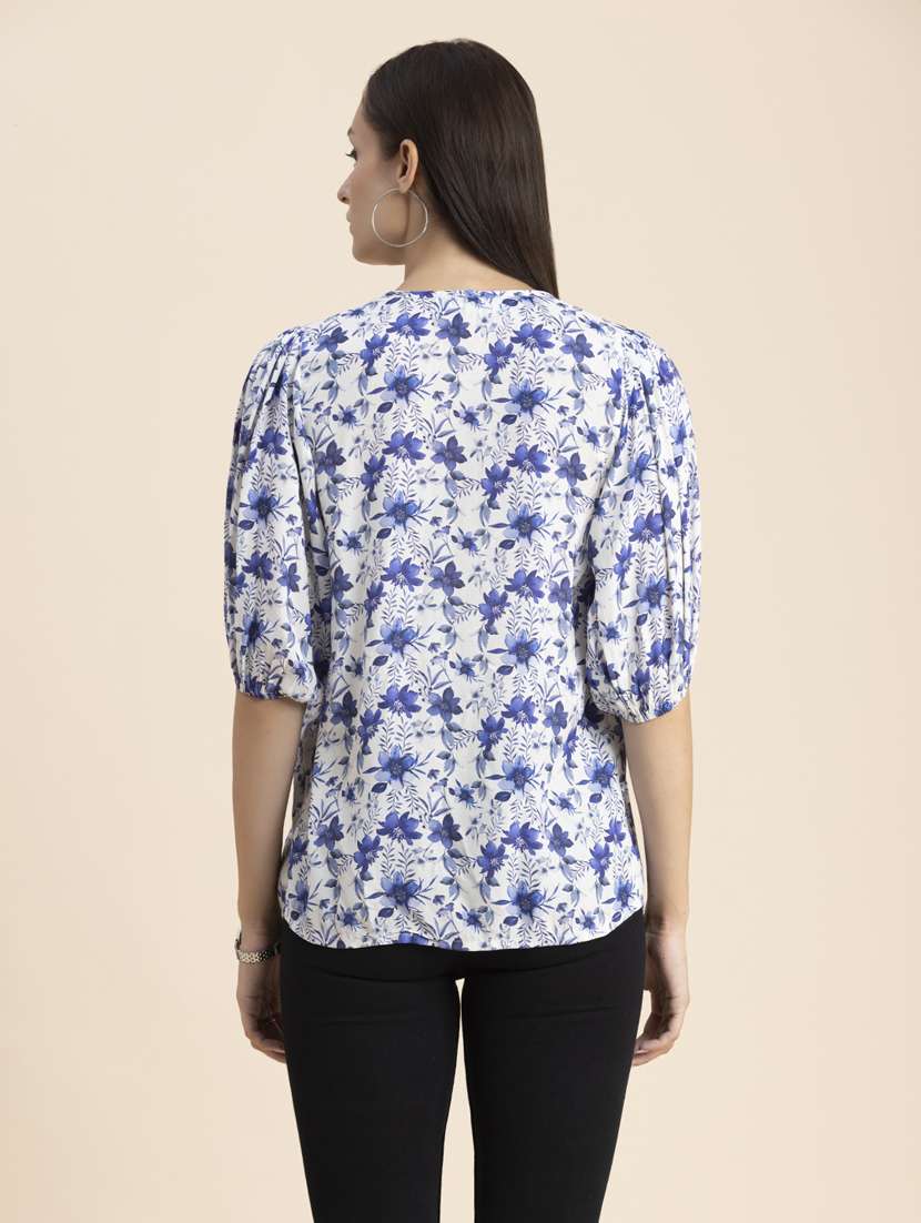 white floral regular tunic - 20325785 -  Standard Image - 3