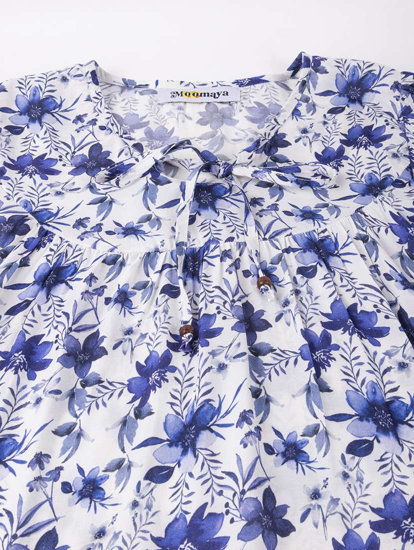 white floral regular tunic - 20325785 -  Standard Image - 5