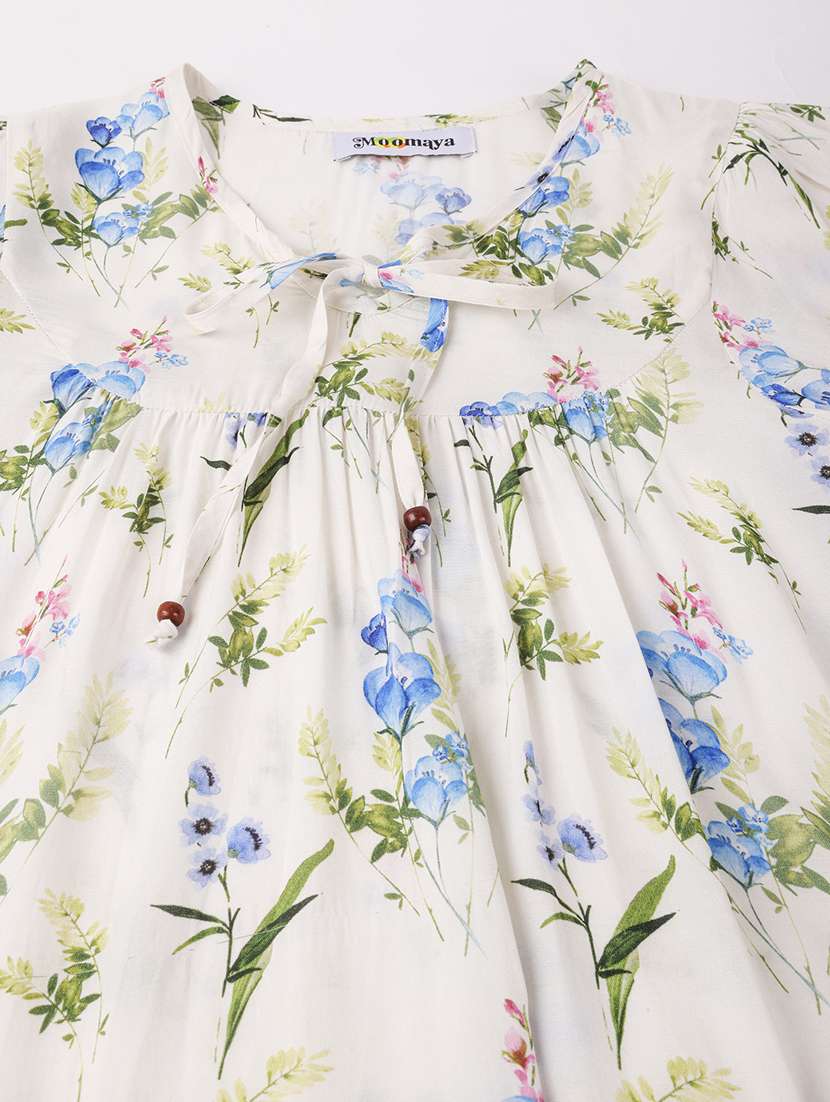 women floral print tie up neck top - 20325788 -  Standard Image - 5