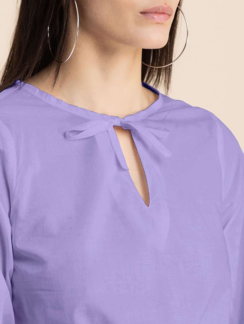 purple cotton blouson top - 20325794 -  Standard Image - 5