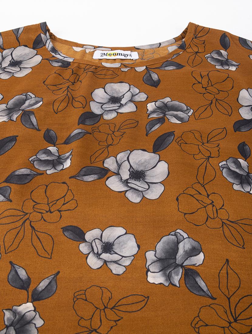 orange floral high-low top - 20325798 - Standard Image - 5