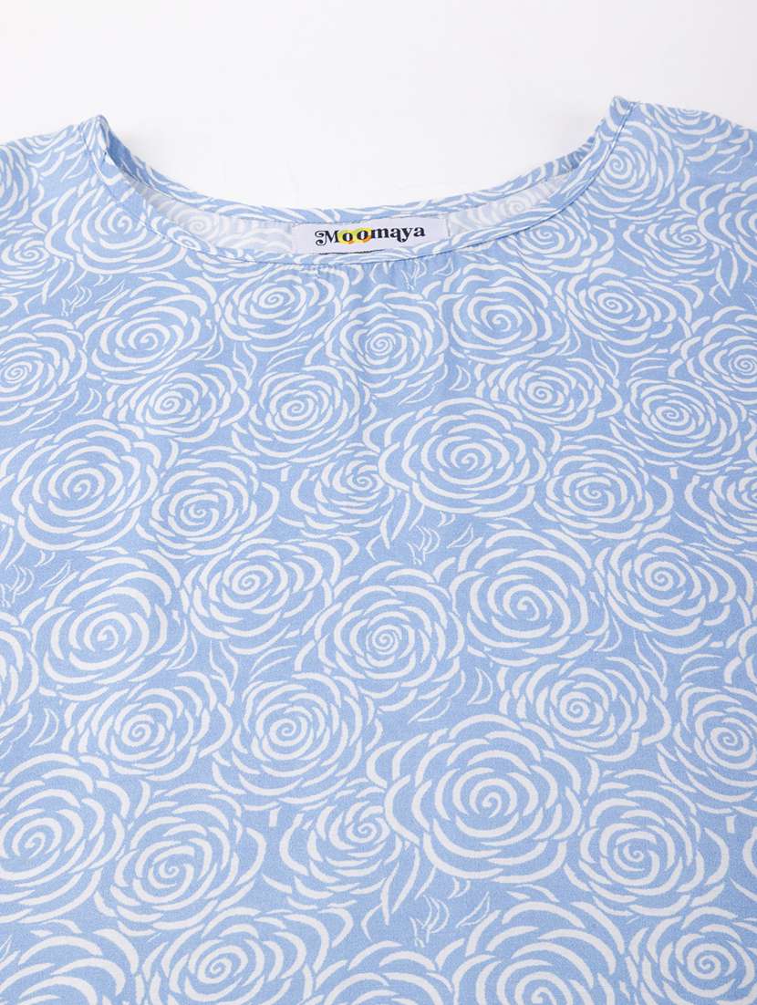 light blue floral high-low top - 20325801 -  Standard Image - 5