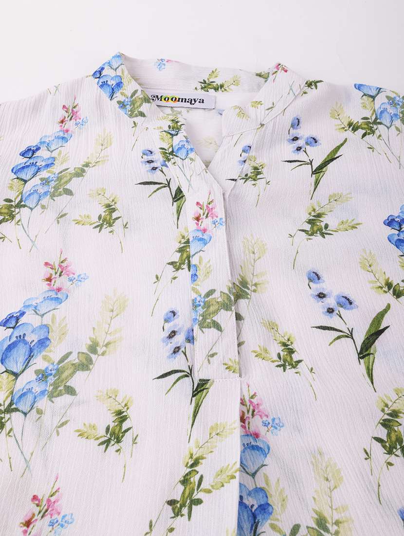 white floral print high low top - 20325813 -  Standard Image - 5