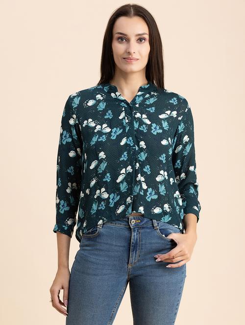 teal floral print high low top - 20325814 -  Standard Image - 0