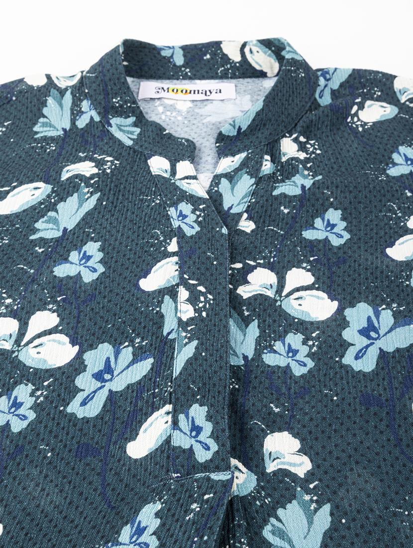 teal floral print high low top - 20325814 - Standard Image - 5
