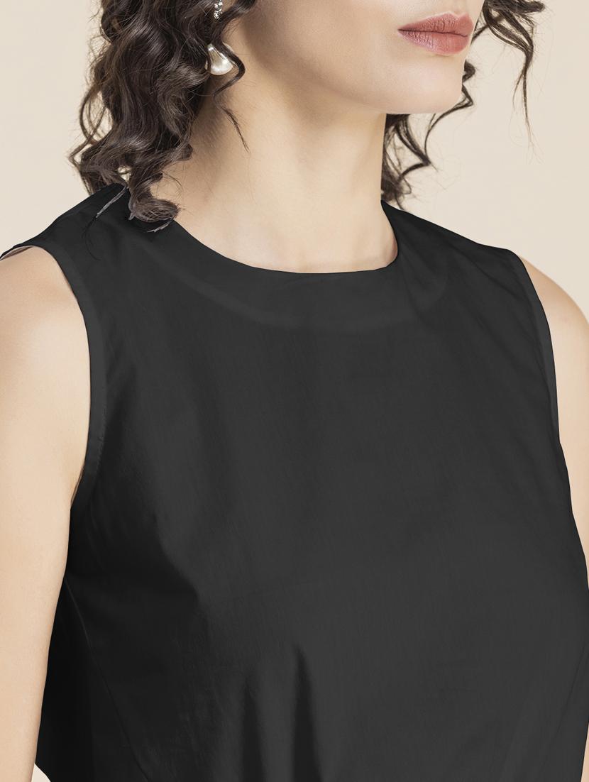 black solid sleeveless crop top - 20325822 - Standard Image - 5