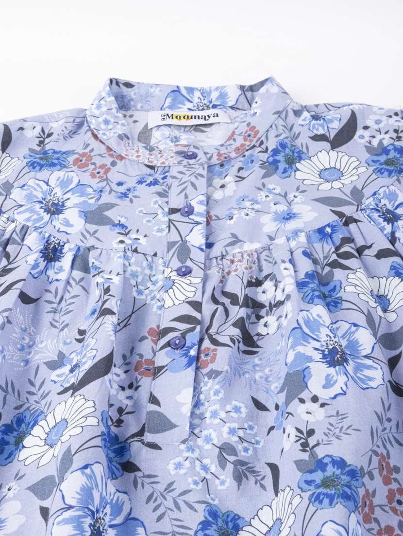 women floral print mandarin neck top - 20325824 - Standard Image - 5