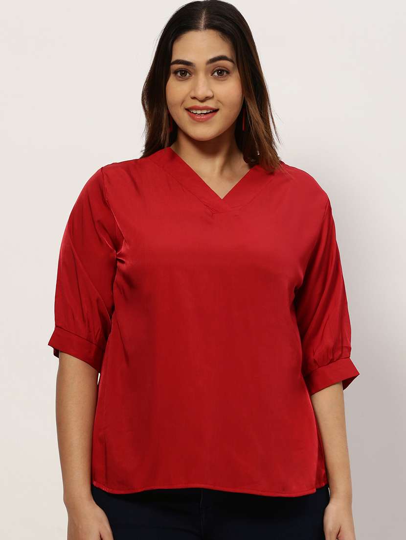 red solid straight top