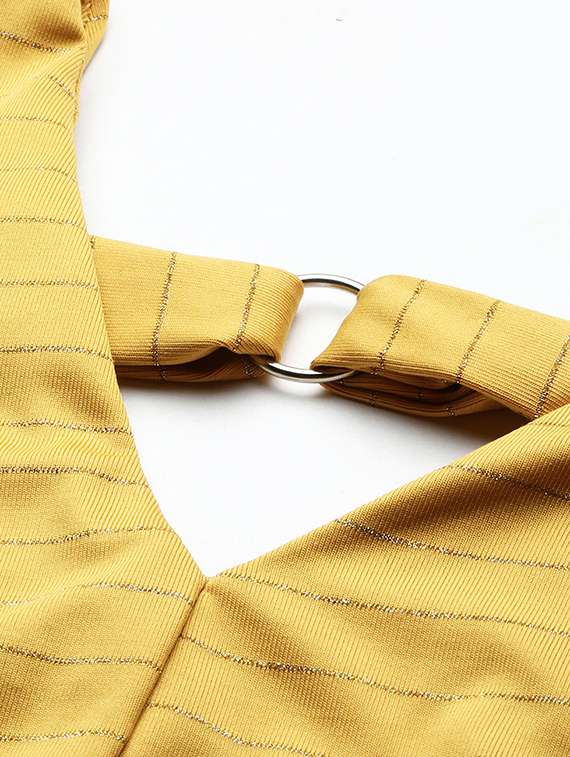 yellow self design blouson top - 20325887 -  Standard Image - 5