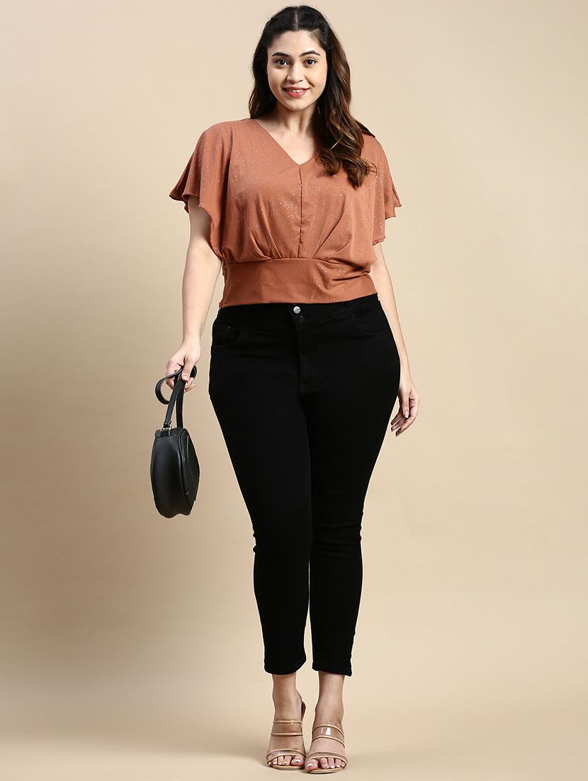 copper printed plus size top - 20325888 - Standard Image - 3