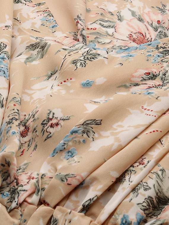 beige floral print peplum top - 20325893 -  Standard Image - 5