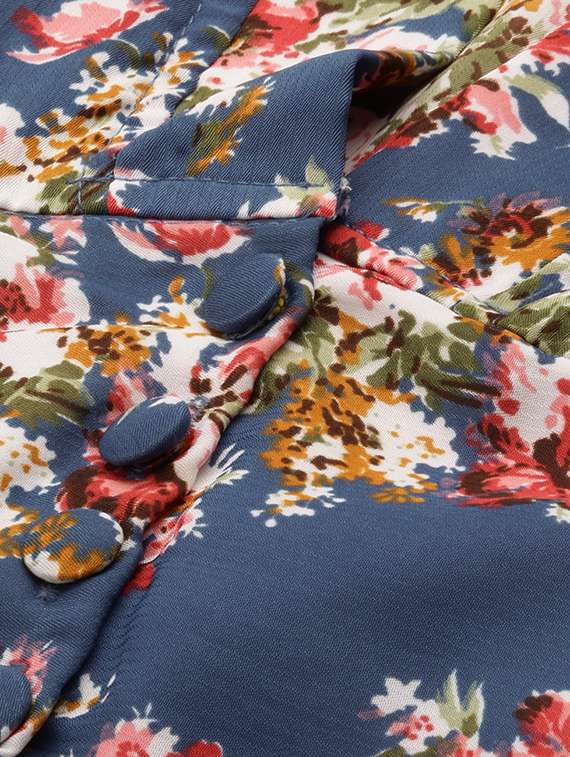 Blue Floral Print Plus Size Top - 20325903 -  Standard Image - 5