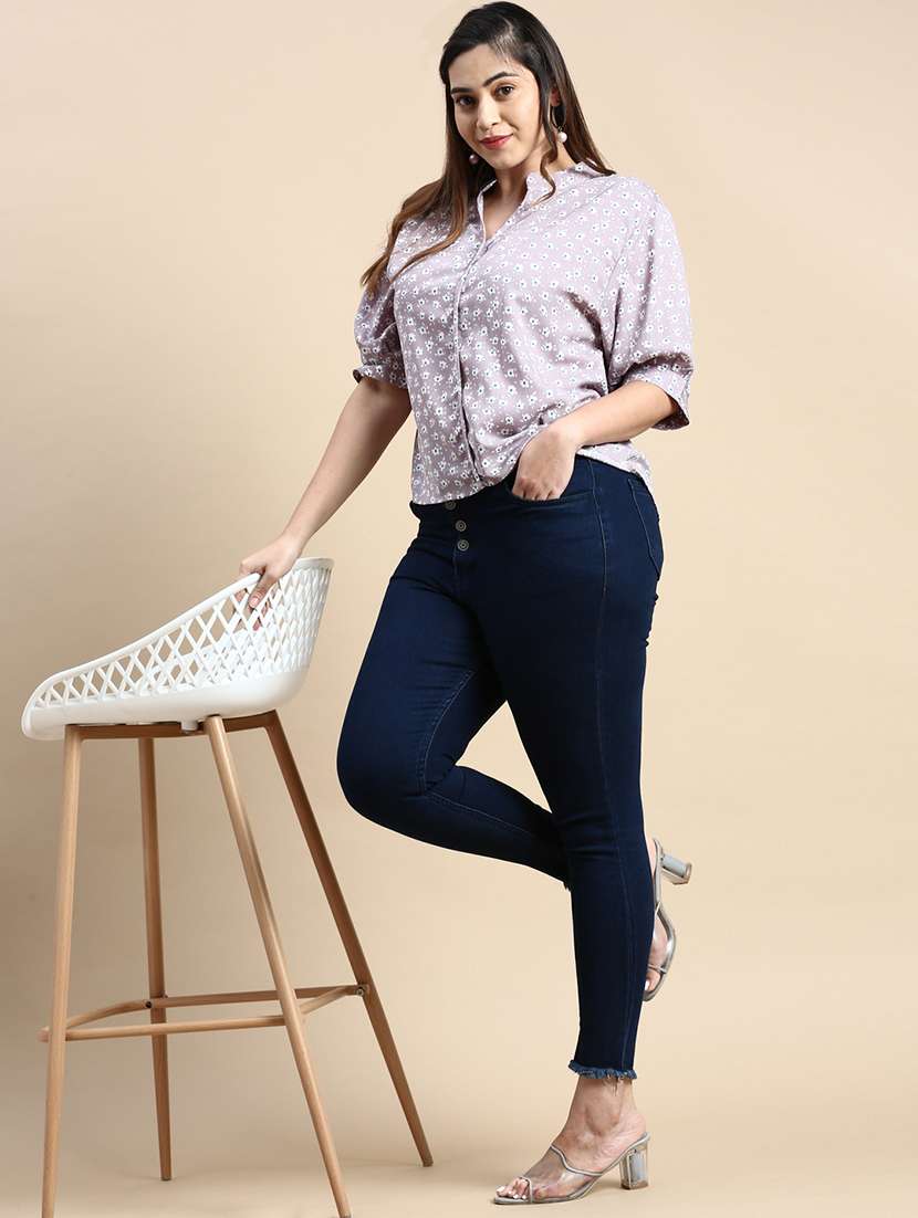 lavender floral print plus size top - 20325909 -  Standard Image - 3