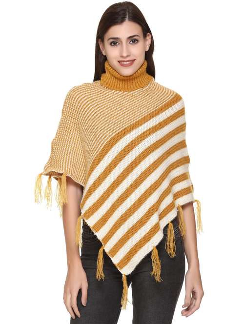 yellow wool poncho - 20327704 - Standard Image - 0