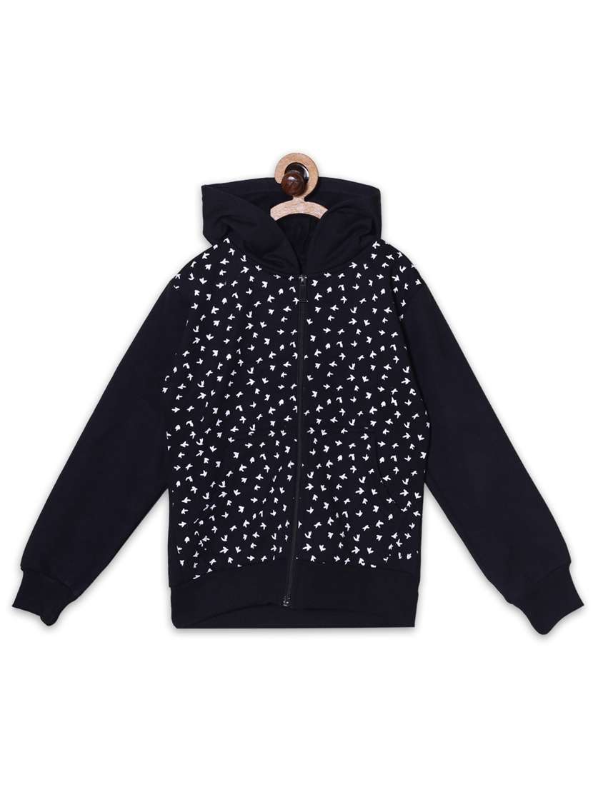 front print hood neck sweatshirt