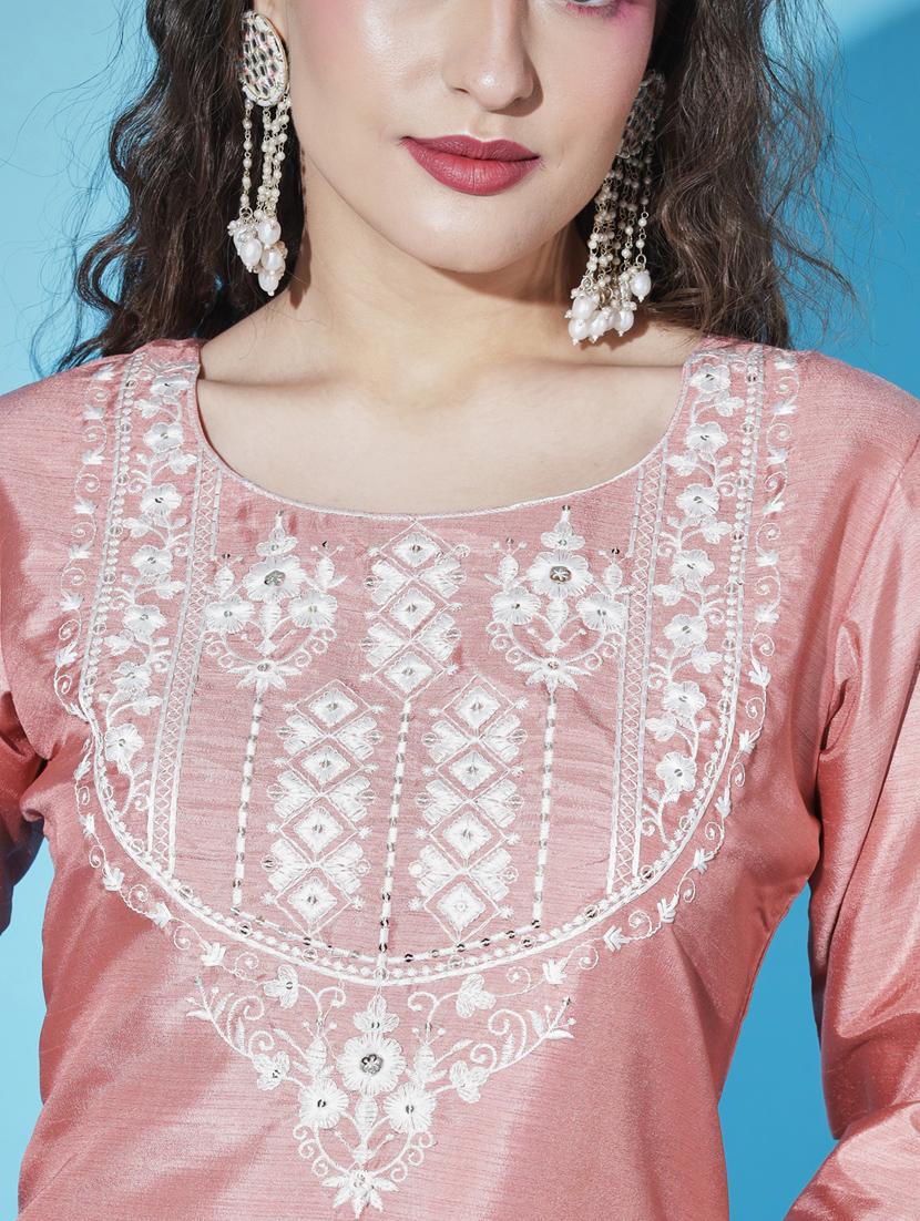 women three quarter sleeve kurta pant with dupatta set - 20329863 - Standard Image - 3