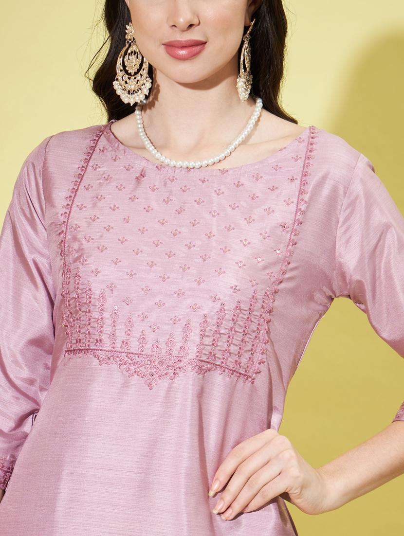 women three quarter sleeve kurta pant with dupatta set - 20329910 - Standard Image - 3