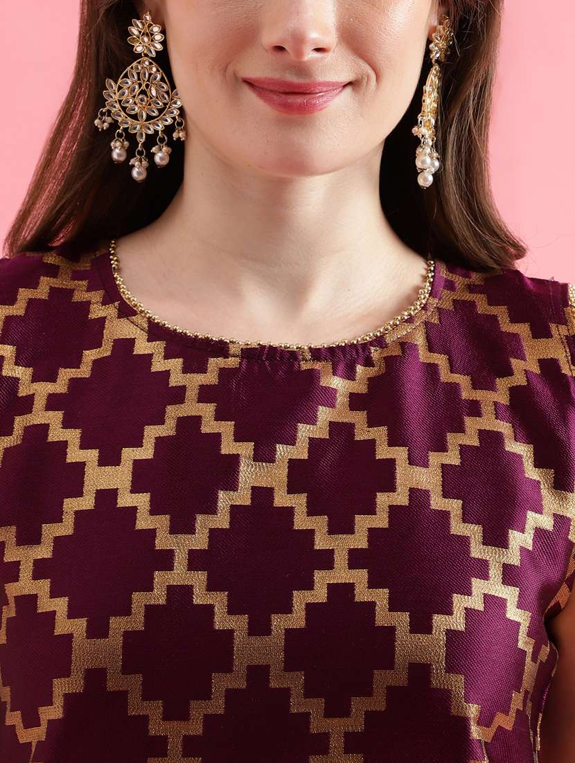 purple colored kurta pant set - 20329913 -  Standard Image - 3