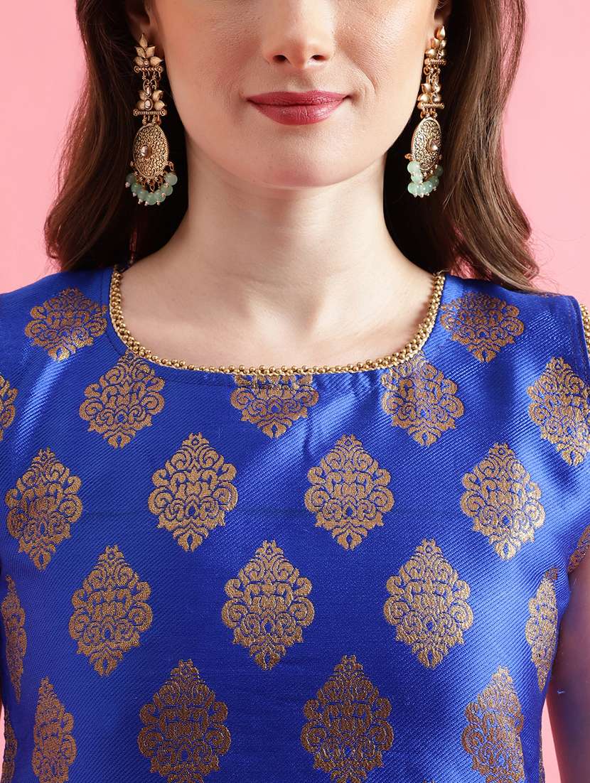 blue colored kurta pant set - 20329914 - Standard Image - 3