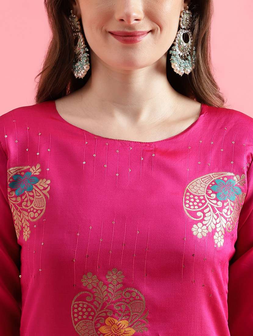 pink colored kurta pant set - 20329918 -  Standard Image - 3